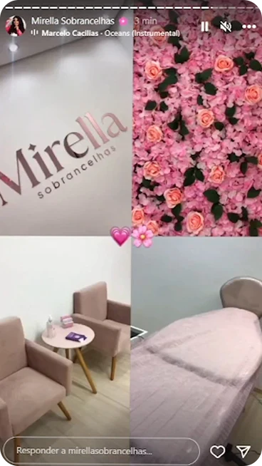 Espaço de atendimento Mirella Sobrancelhas